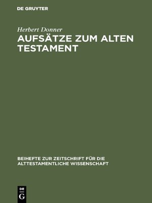 cover image of Aufsätze zum Alten Testament